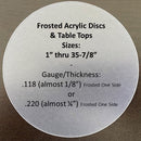 FROSTED Acrylic Disc & Table Top Protectors, .118g or .220g Thick - 1800ceiling
