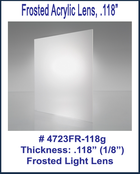 Frosted Acrylic Sheet & Light Lenses .118g thick-Custom Sizes