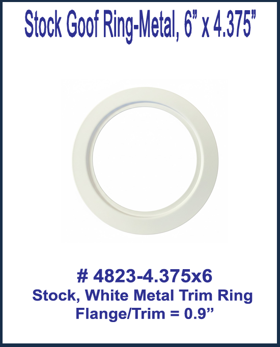 Goof Ring, White Metal, 4.375in. ID x 6in. OD – 1800ceiling