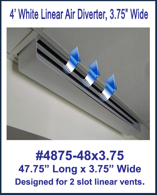 4' White Linear Slot Air Diffuser | 1800Ceiling – 1800ceiling