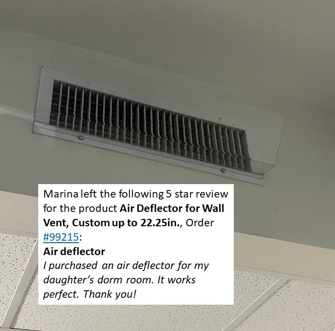 Air Deflector for Wall Vent, Custom up to 46.25in - 1800ceiling