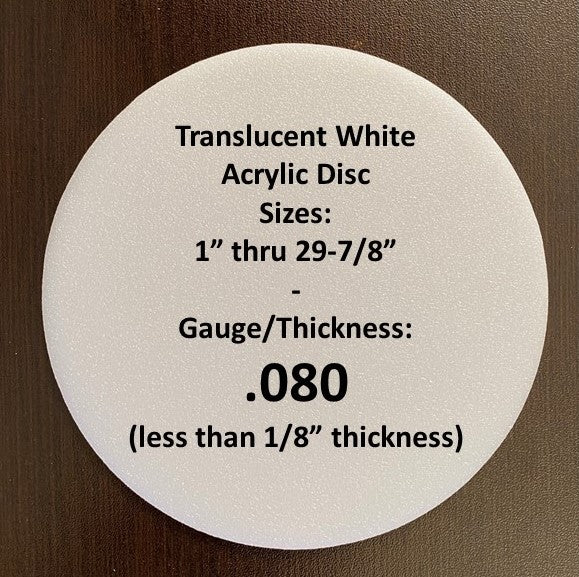 Translucent White Acrylic Disc, Custom Sizes - 1800ceiling