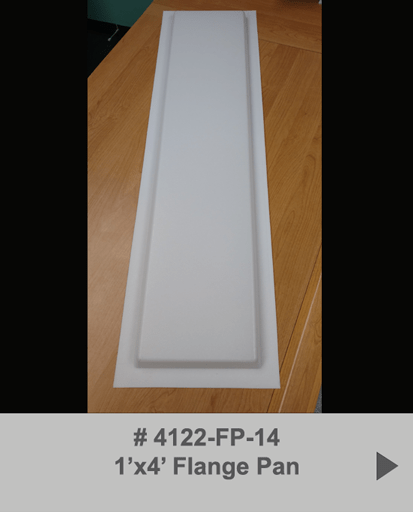 1'x4' White Flange Pan - 1800ceiling