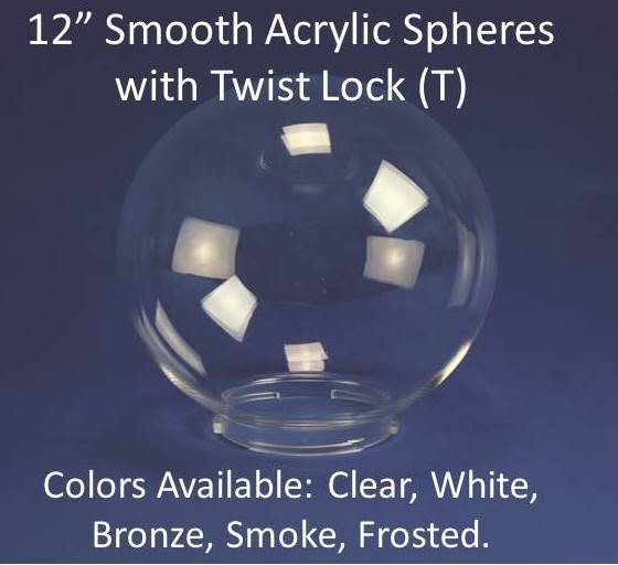 12" Smooth Acrylic with 4" Twist Lock - 1800ceiling