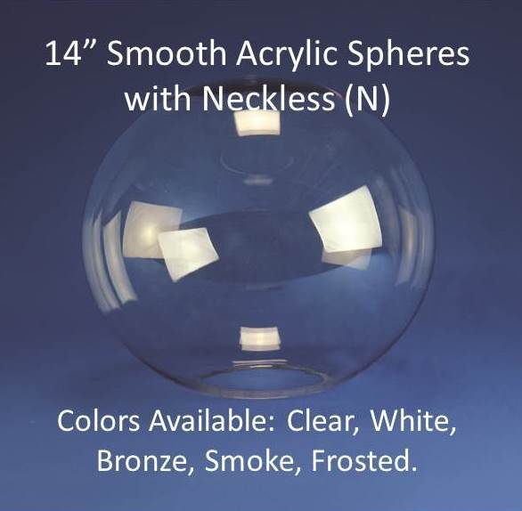 14" Smooth Acrylic with 5.25" Neckless Opening - 1800ceiling