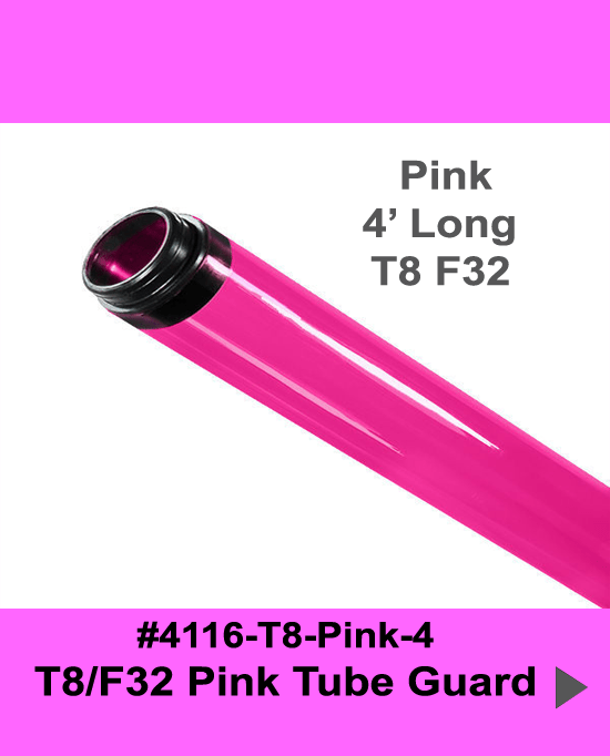 4' Pink Tube Guards for F32 T8 Bulbs - 1800ceiling
