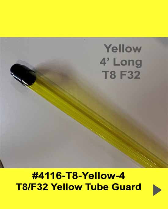 4' Yellow Tube Guards for T8 Bulbs - 1800ceiling
