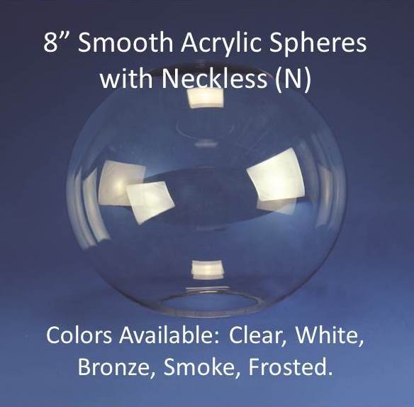8" Smooth Acrylic with 3.5" Neckless Opening - 1800ceiling