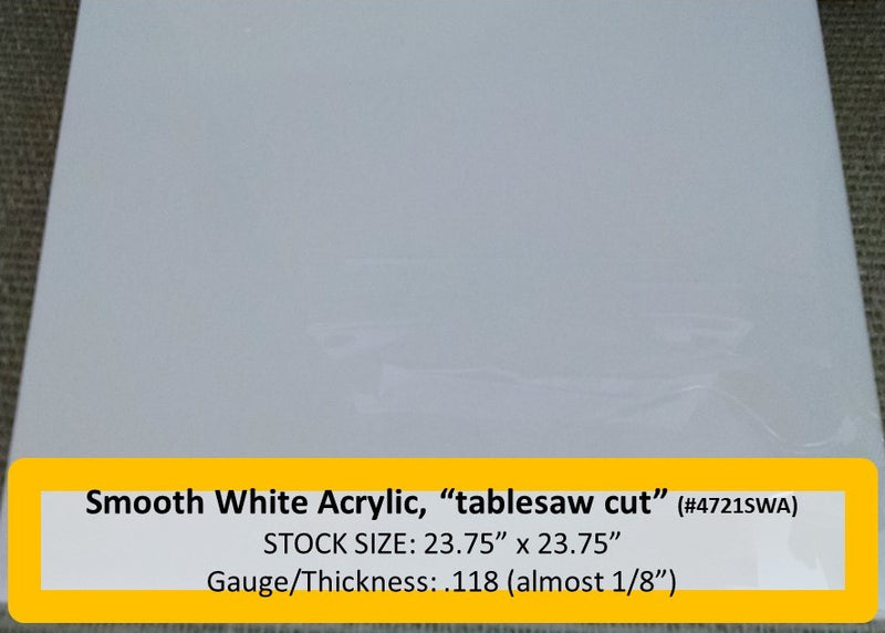 Smooth White Acrylic Light Lens Gloss both sides @118 gauge. 23.75in. x 23.75in. - 1800ceiling