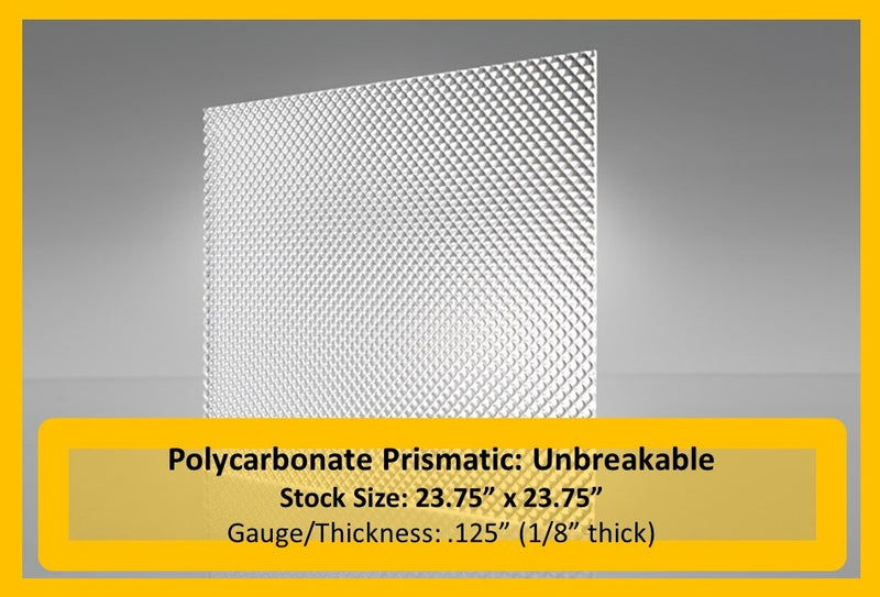 Polycarbonate Prismatic, unbreakable, light lens 23.75x23.75 - 1800ceiling