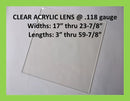 Clear Acrylic Lens. @118g- Widths 17in thru 23.875, Lengths 3in thru 59.875in. - 1800ceiling