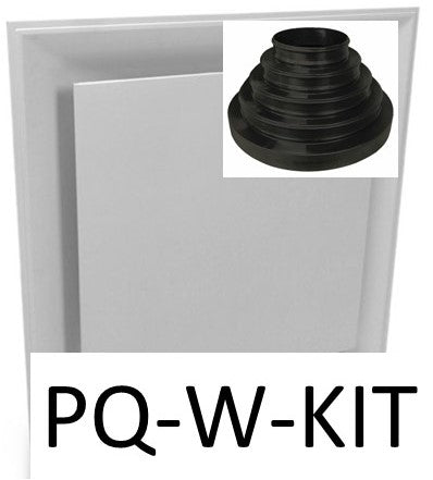 Kit:14" White Plastic Plaque, Universal Collar, 48" ZipTie - 1800ceiling