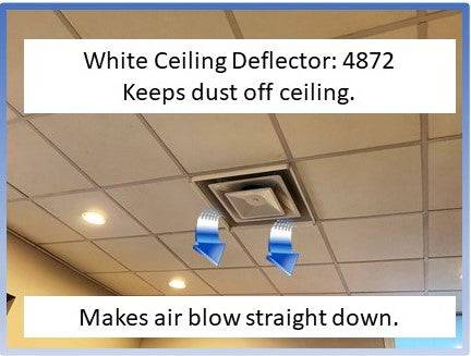 Ceiling Air & Dust Deflectors-White Acrylic - 1800ceiling