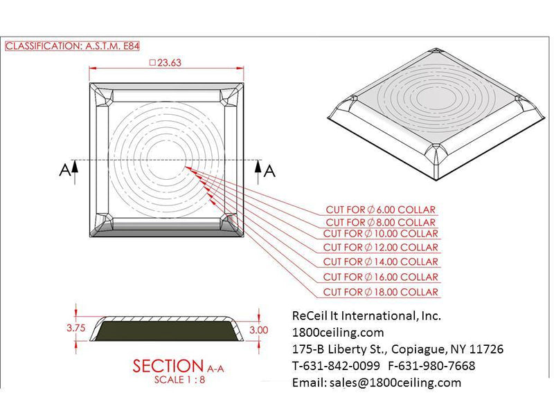 Diffuser Insulation Tent 2'x2' - 1800ceiling