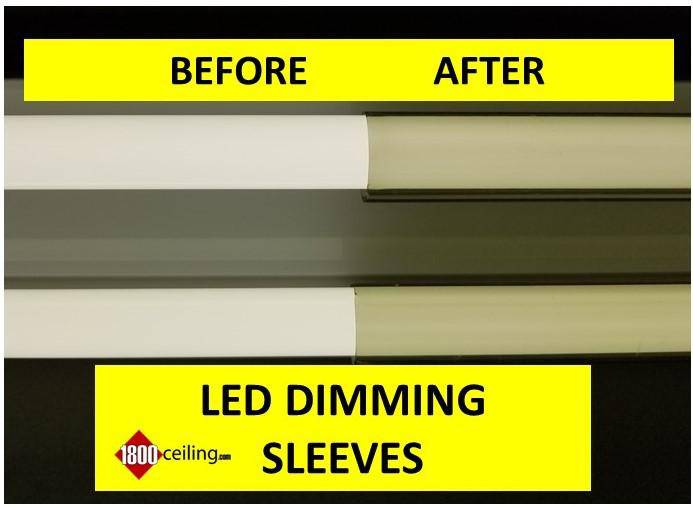 LED Lighting Muting Smoked Sleeves for T8 - 1800ceiling