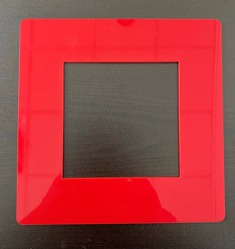 Red Custom Square Goof Plates .118 gauge red acrylic-4 Pcs. Min. - 1800ceiling
