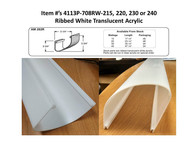 Ribbed White Wrap (708RW) with "U" Hooks - 1800ceiling