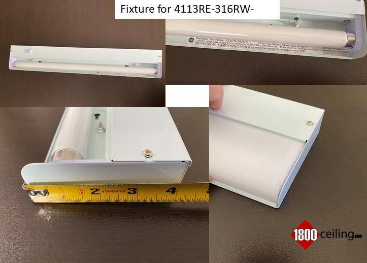Under Cabinet Lens: 2-3/8" wide x 1-1/8" high (4113RE-316RW-) - 1800ceiling