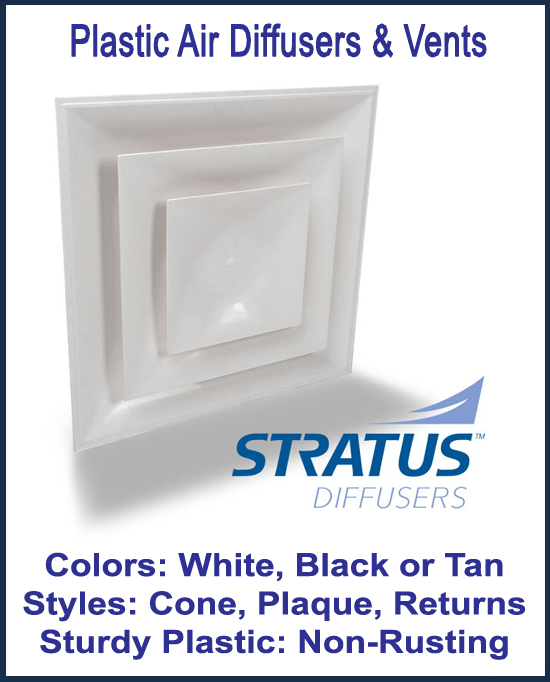 2'x2' Plastic Air Vents & Air Diffusers