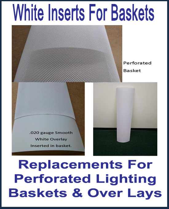 White Inserts for Lighting Perforated Baskets