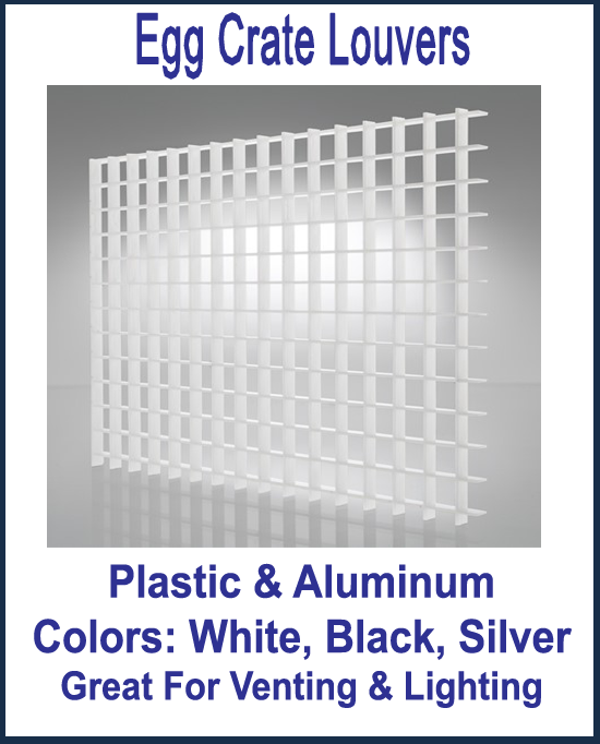 White Plastic Egg Crate Louvers - 1800ceiling
