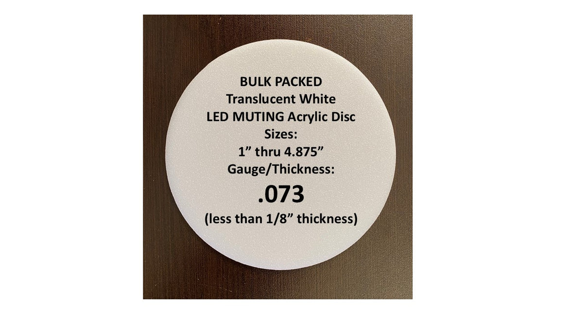 BULK PACKED Translucent White Acrylic Round Blanks, .073in. thick - 1800ceiling