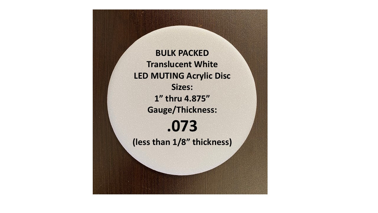 BULK PACKED Translucent White Acrylic Round Blanks, .073in. thick - 1800ceiling