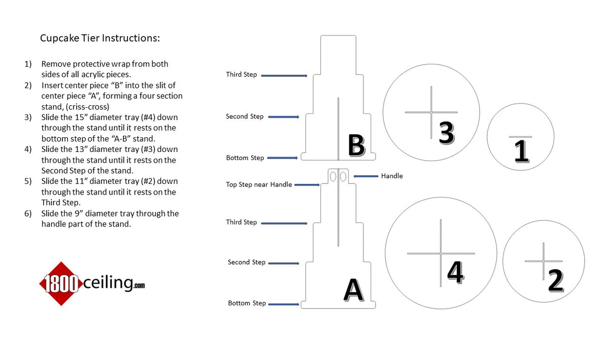 Cupcake 4 Tier Display - 1800ceiling