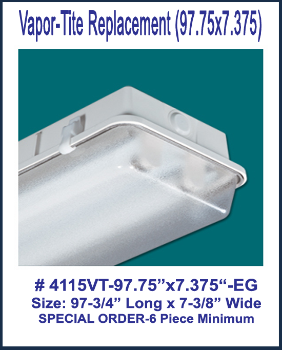 Vapor Tite Lens  97.75 L,x 7.375 W (6 pcs. min.)-SPECIAL ORDER