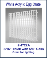 White Acrylic Egg Crate Light Lens-5/16" Thick