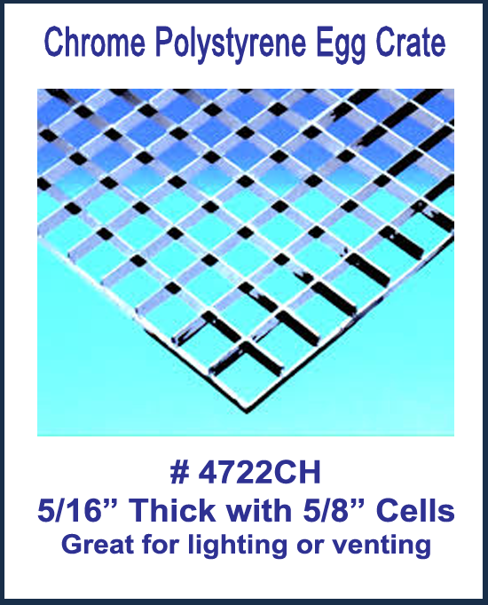 Chrome Silver Egg Crate Louvers, 1/2" cell