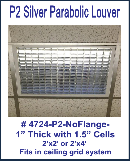P2 Silver Parabolic, No Flange, 1-1/2" Cells