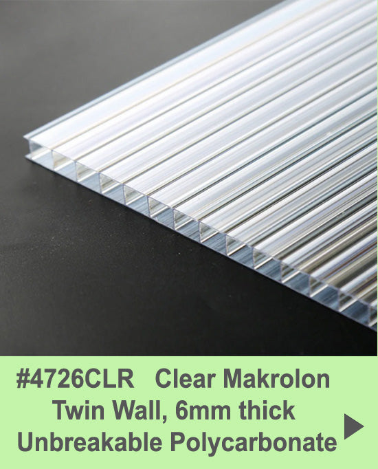Clear Makrolon Twin Wall, Elevator Lens, Fire Rated, Custom Sizes