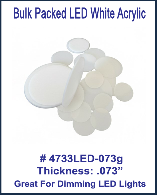 BULK PACKED Translucent White Acrylic Round Blanks, .073in. thick