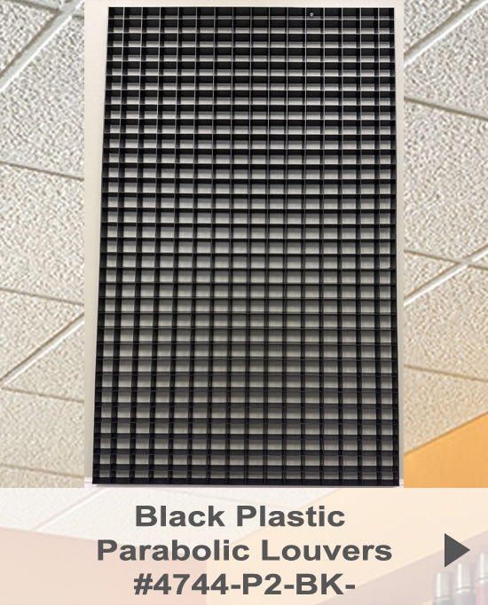 Black Parabolic Louvers-1.5" x 1.5" Cells