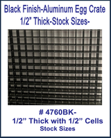 Black Finish Half Inch (0.5 in) Aluminum Egg Crate-STOCK SIZES