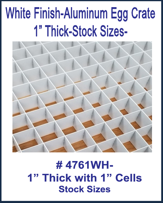 1in. x 1 in. White Aluminum Egg Crate, 1 in. Thick (4761WH)