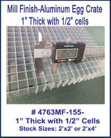 1 in. Thick Mill Finish Aluminum Egg Crate with .5 in. x .5 in. cells-Laser Honeycomb