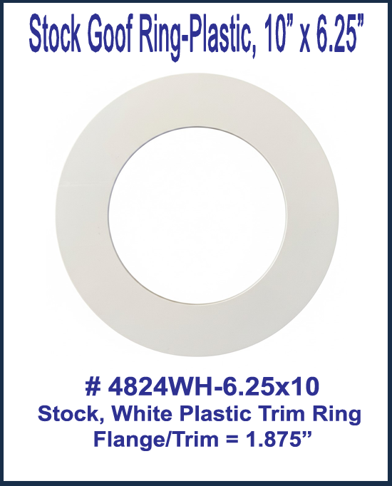 Goof Ring, White Plastic, 6.25in.  ID x 10in. OD