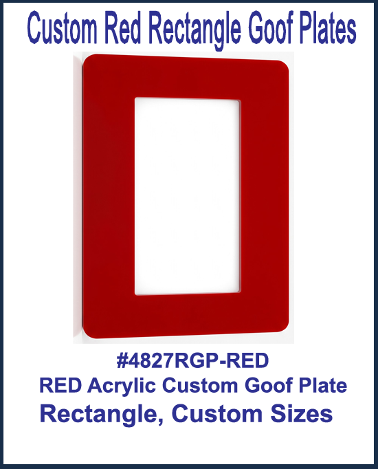 Custom Rectangle Goof Plates-RED