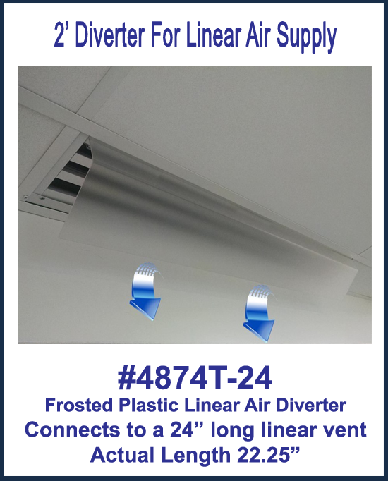 2' Frosted Linear Air Diverter with "U" Channels