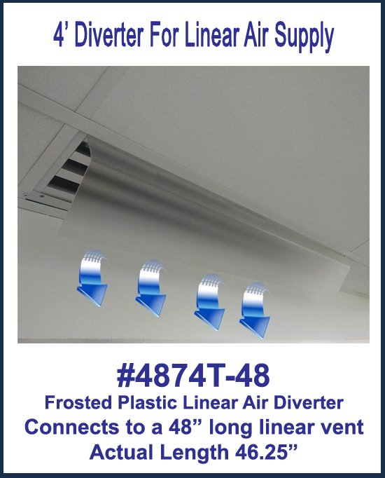 4' Frosted Linear Air Diverter with "U" Channels