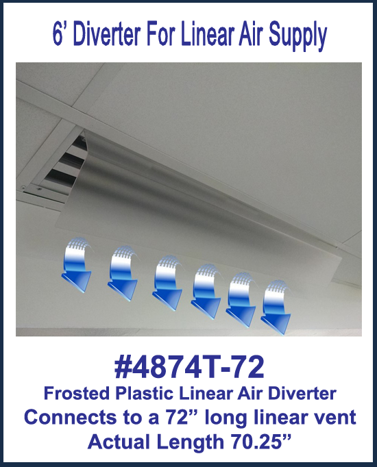 6' Frosted Linear Air Deflector with "U" Channels