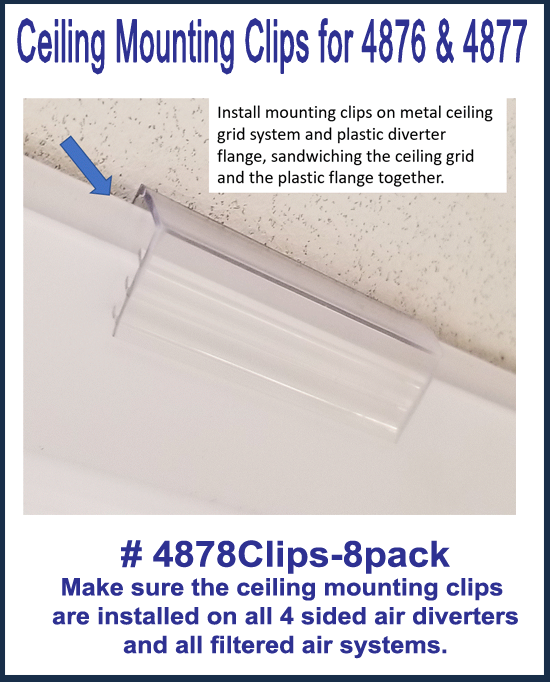 Ceiling Mounting Clips for 4876 & 4877-Package of 8