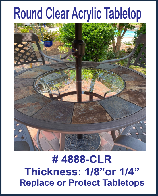 CLEAR Acrylic Disc & Table Top Protectors, .118g or .220g Thick