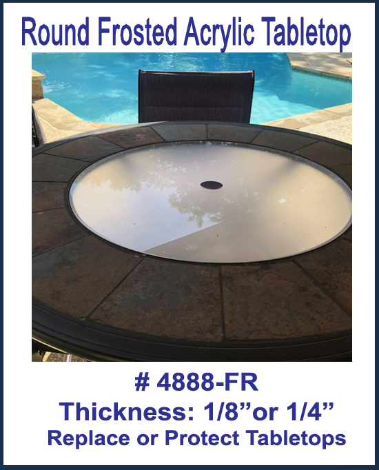 FROSTED Acrylic Disc & Table Top Protectors, .118g or .220g Thick