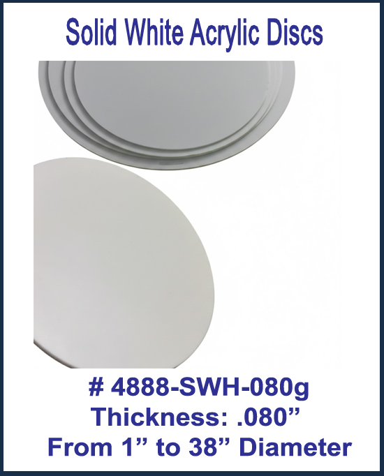 Solid White Acrylic Disc., 080g