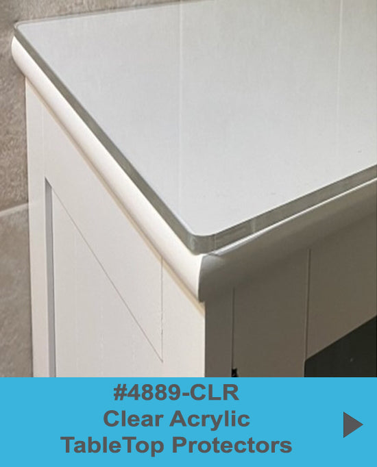 Clear Acrylic Table Tops, Up to 47-7/8" Long