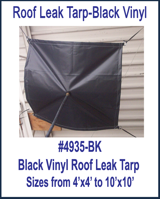 Black Vinyl Heavy Duty Roof Leak Tarp