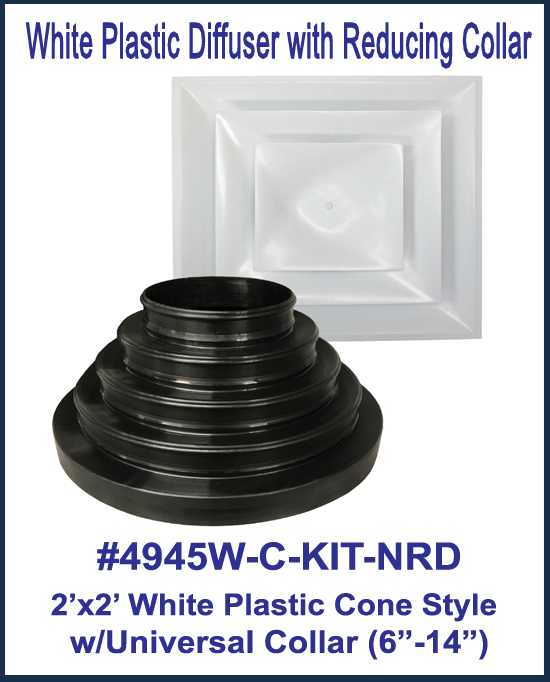 Kit 14in. White Plastic Plaque, Universal Collar, 48in. ZipTie